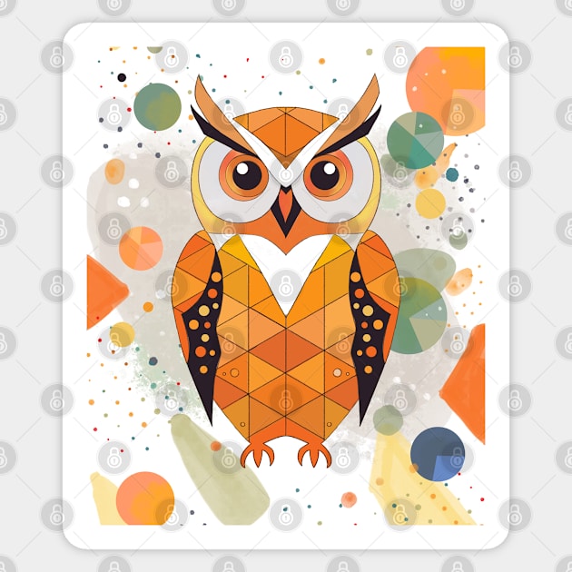 Owl abstract Sticker by Ange art